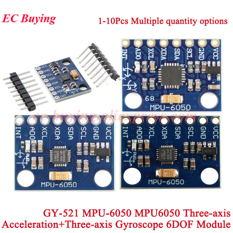 Accelerometer Mpu6050 - 1-10 Buah GY-521 MPU-6050 MPU6050 Giroskop