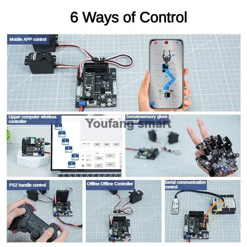 Pengontrol Servo PWM 6 Saluran - Robot Arm Kit ulasan dan harga