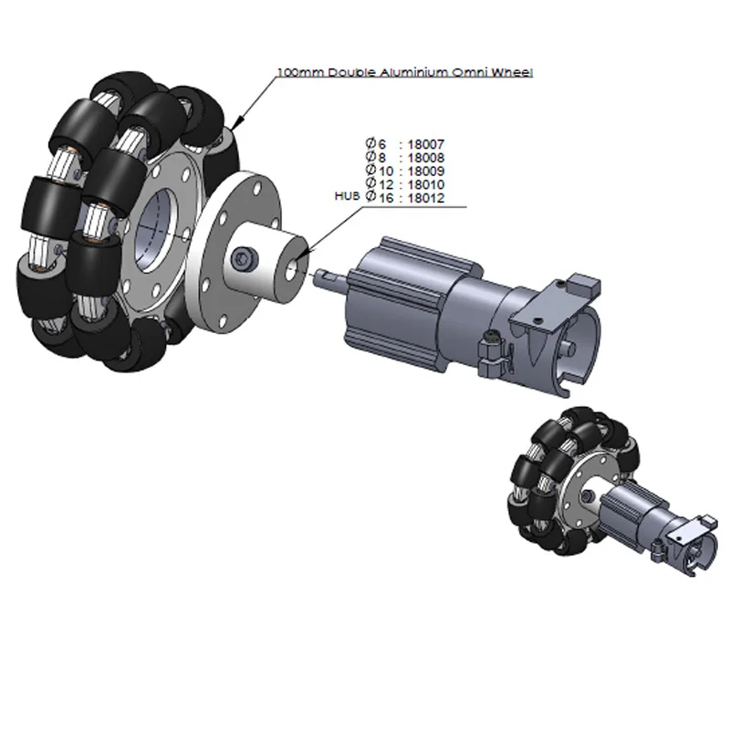 Roda Omni-Direksional Aluminiu - Omni Wheel ulasan dan harga