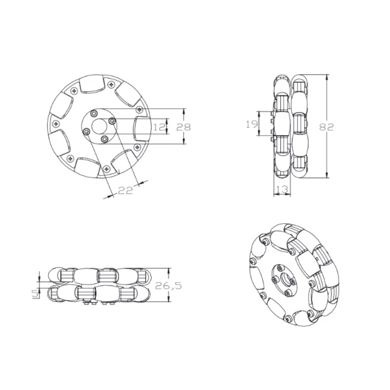 Roda Omnidirectional Logam Ful - Omni Wheel ulasan dan harga