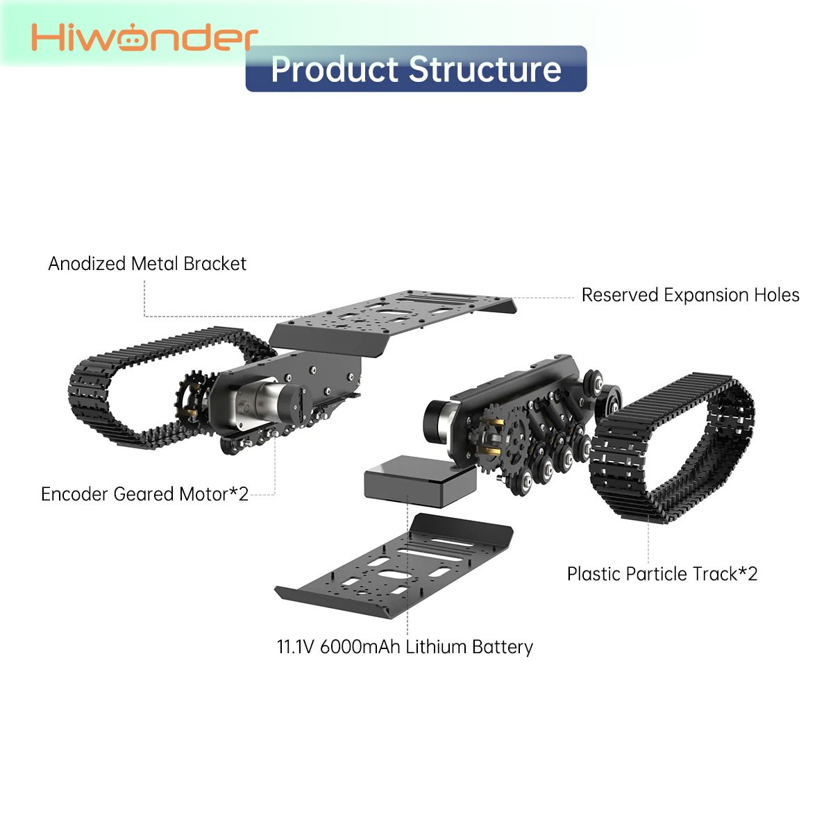 Sasis Robot Tank Hiwonder Sing - Tracked Robot Chassis ulasan dan harga