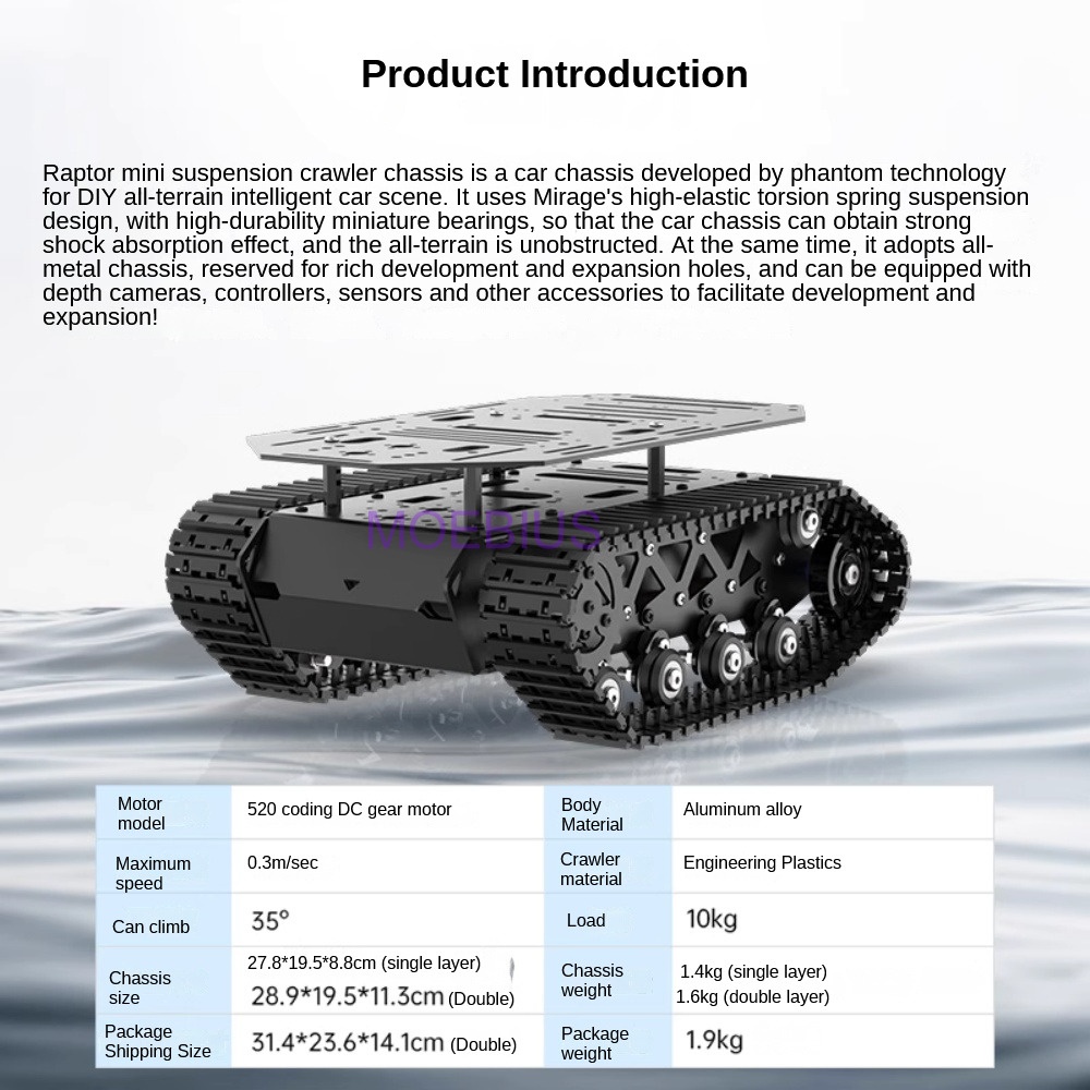Sasis tangki peredam kejut log - Tracked Robot Chassis ulasan dan harga