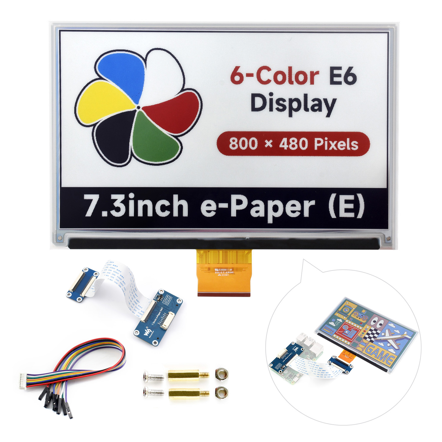 Layar E-Paper 6 Warna Waveshar - Arduino Robot ulasan dan harga